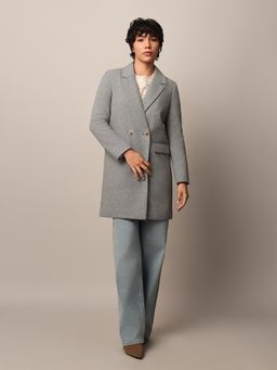 ONLY - Women's Loose Fit Grey Coat