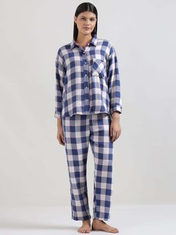 Dear Bed Comfort Clothing - Buffalo Checks Cotton Shirt With Pyjama