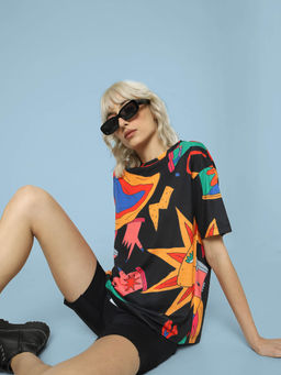 ONLY - Women Printed Black T-shirt