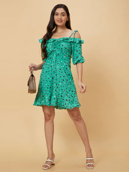 Globus - Women Green Printed A-line Dress