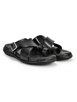 WOODLAND - Men Black Toe Grip Sandals