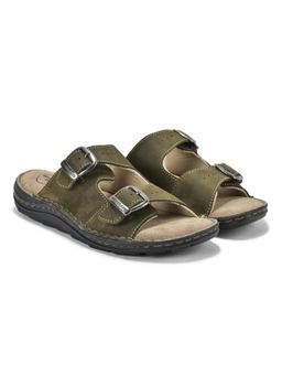 WOODLAND - Men Dual Buckle Olive Sandals