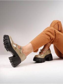 The White Pole - Olive Elegant Heel Loafers for Women