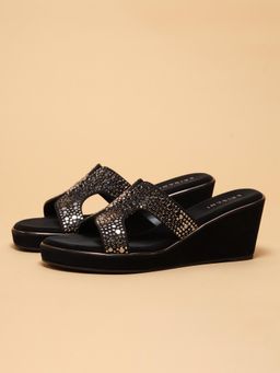 ERIDANI - Tzivia Black Slip On Wedges