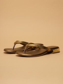 ERIDANI - Yara Antique Gold Slip On Flats