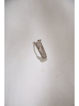 Outhouse - Jewelled Monogram Fingertip Ring In Silver