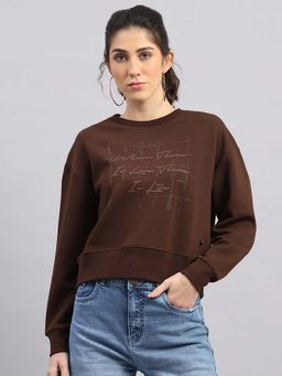 Monte Carlo - Women's Brown Printed Sweatshirt