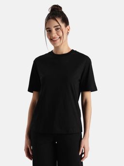 Jockey - A159 Women Super Combed Cotton Rich Oversized T-Shirt - Black