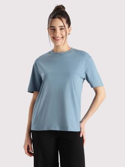Jockey - A159 Women Super Combed Cotton Rich Oversized T-Shirt - Provincial Blue