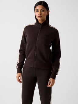 Guess - Women Britney Punto Milano Solid High Neck Regular Fit Hoodie