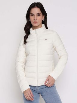Guess - Diann White Solid Regular Fit Puffer Jacket