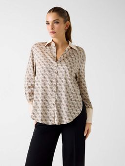 Guess - Women Alexandra All Over Logo Printed Slim Fit Shirt
