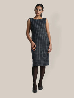 SALT Attire - Ballantine Grey Checks Fall Winter Pinafore Dress