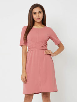 SALT Attire - Ballet Pink Front Tie Dress