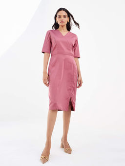 SALT Attire - Cerise Pink Panelled Sheath Dress