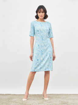 SALT Attire - Daydream Blue Printed Shift Dress