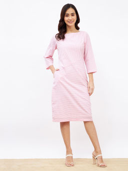 SALT Attire - Rhodes Pink Stripe Placement Dress