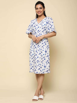 SALT Attire - Sweet Pea White Causal Half Sleeves Shift Dress
