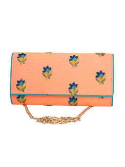 The Purple Sack - Coral Embroidered Clutch