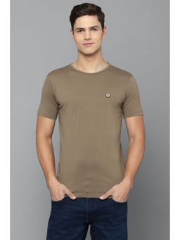 Allen Solly - Men Brown Solid Round Neck T-Shirt