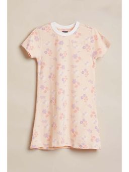 Allen Solly - Girls Pink Floral Printed Casual Dress