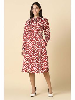Allen Solly - Women Red Printed Formal Dress