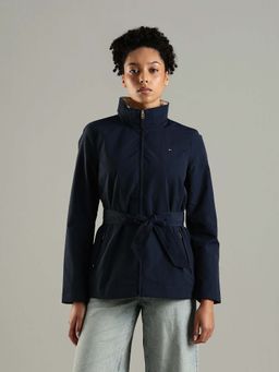 Tommy Hilfiger - Regular Fit Nylon High-Neck Jacket with Belt