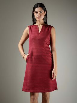 FableStreet - A-Line Dress - Maroon
