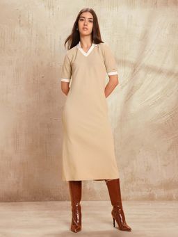 U.S. POLO ASSN. - Textured Midi Shift Dress