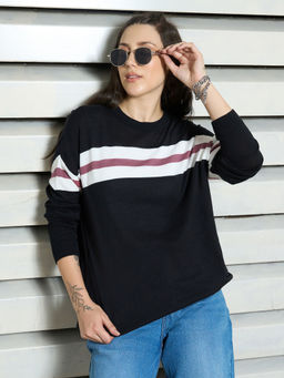 High Star - Women Regular Stripe Round Neck Full Sleeve Multi-Color T-Shirt
