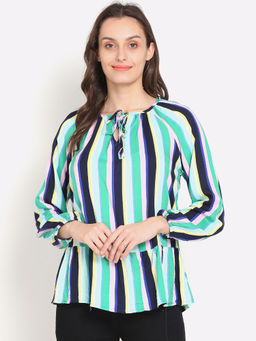 NOBARR - Women's Viscose Full Sleeve Striped Summer Top