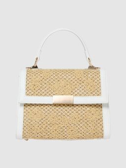 Forever New - Fiora Floral Crochet Top Handle Satchel Bag With Detachable Strap