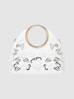 Forever New - Mavin Cutout Floral Metal Handle Handbag