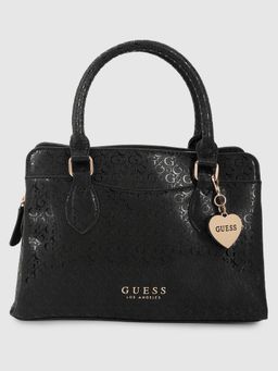 Guess - Women Onora Black Printed Satchel Bag
