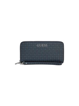 Guess - Women Abbas Navy Blue Printed Large Zip Around Wallet