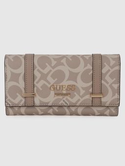 Guess - Women Aengus Taupe Printed Continental Wallet