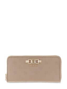 Guess - Women Anise Dark Taupe Logo Textured Wallet
