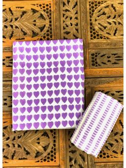 Palash - Purple Hand Block Printed Unstitched Cotton Top and Bottom Dress Material (Set of 2)