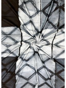 Palash - Grey Shibori Work Cotton Unstitched Fabric