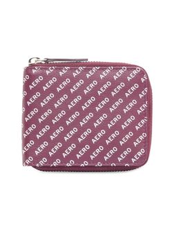 Aeropostale - Men Largo Leather Zip Around Wallet - Wine