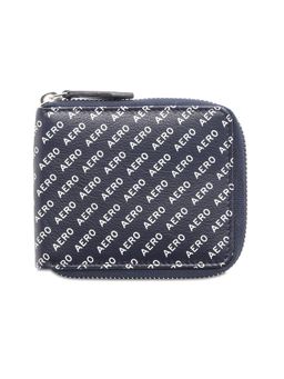 Aeropostale - Men Largo Leather Zip Around Wallet - Navy Blue
