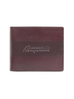 Aeropostale - Men Pompano Leather Global Coin Wallet - Wine