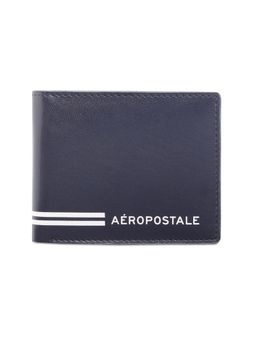 Aeropostale - Men Sacramento Leather Global Coin Wallet - Navy Blue
