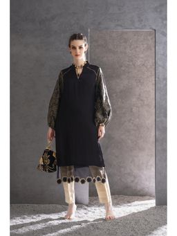 THE SILK LOVE - Marvelous Bloom Black Kurta With Pant