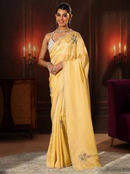 Libas - Daffodil Yellow Tissue Saree