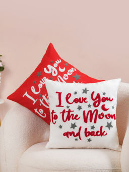 Nestasia - I Love You Cushion Cover Set Of 2 (16x16 Inches)
