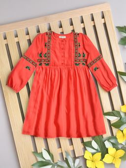 Bella Moda - Red Embroidered Dress