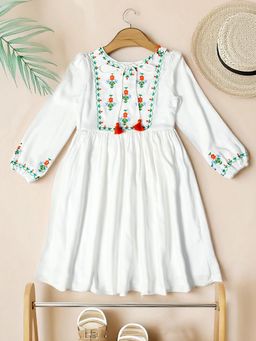 Bella Moda - White Embroidered Dress