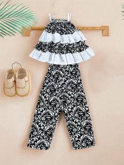 Bella Moda - Black Printed Top and Pant (Set of 2)