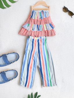 Bella Moda - Multi-Color Stripes Top and Pant (Set of 2)